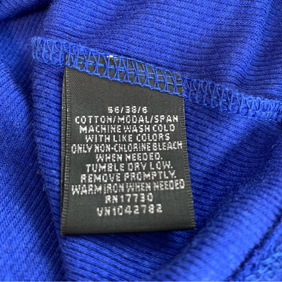 Mossimo | Modal Cotton Short Sleeve Rib Turtleneck Top Royal Blue Size XS - Picture 11 of 12